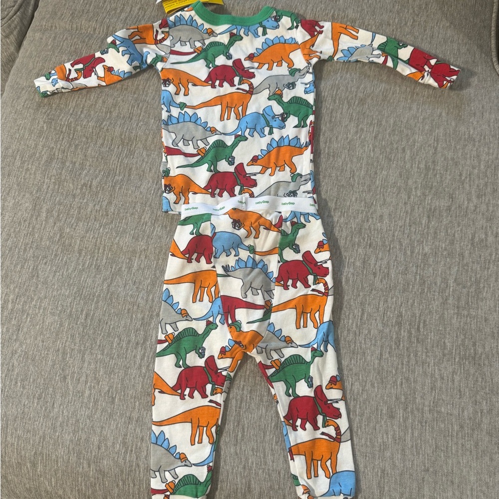 GAP Factory Kids Dinosaur Pajama Set - Red, Orange, Green, Blue